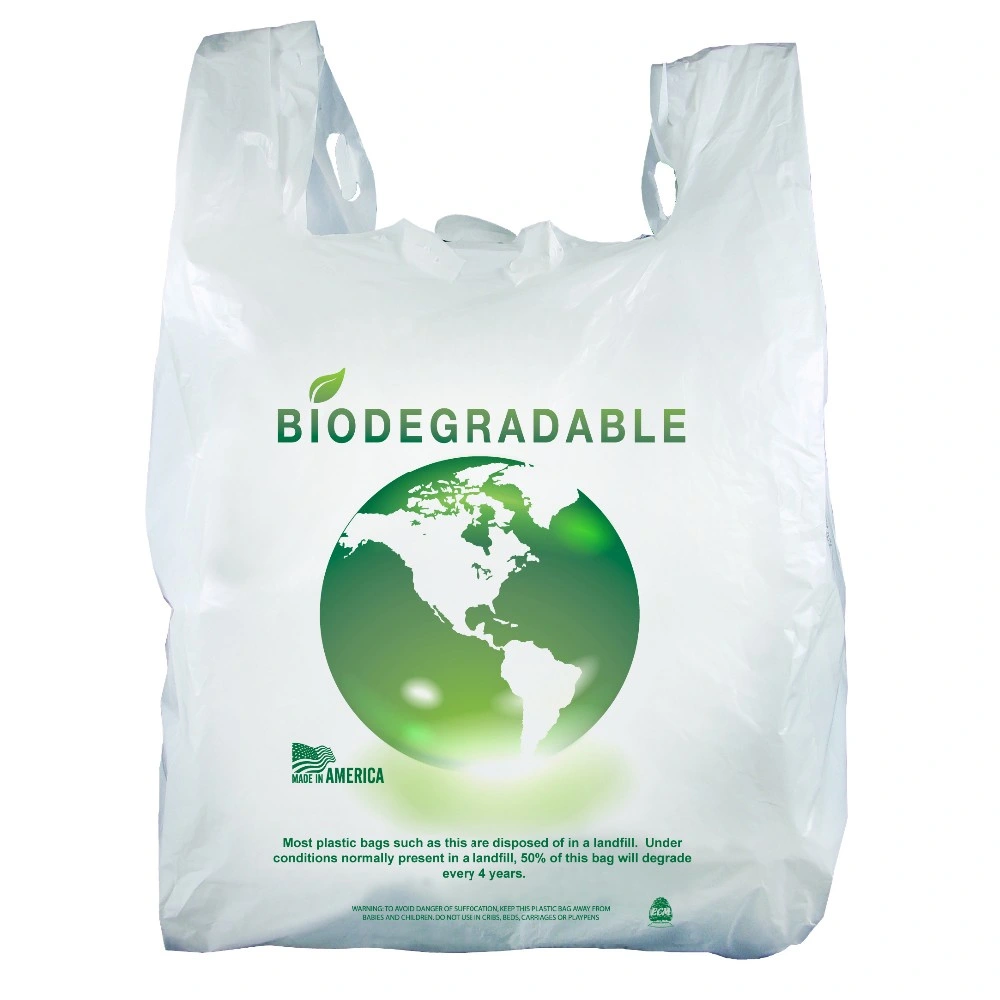 Wholesale Restaurant Food Package Take-out Bag Factory Price Color Printing Customization Compostable Shopping Vest Carry Bag Biodegradable HDPE T-Shirt Bag