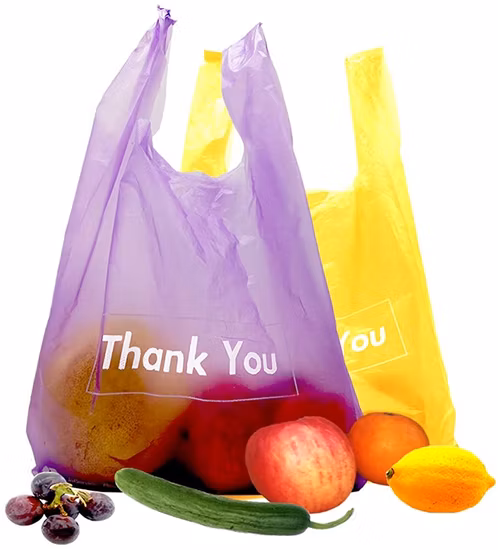 Wholsale Plastic T-Shirt Bags, Popular Eco-Friendly Plastic Shopping Packaging Bags