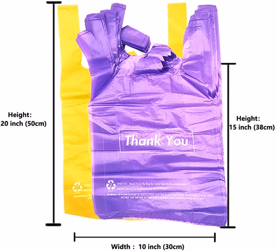 Wholsale Plastic T-Shirt Bags, Popular Eco-Friendly Plastic Shopping Packaging Bags