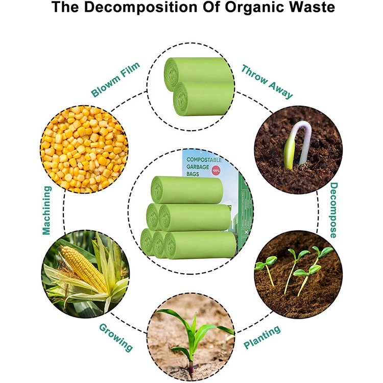 Dustbin 100% Biodegradable Drawstring Plastic Bags Garbage Bag