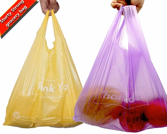 Wholsale Plastic T-Shirt Bags, Popular Eco-Friendly Plastic Shopping Packaging Bags