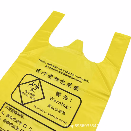 Plastic Biohazard Garbage Bag Medical Waste Bag for Hospital Clinic