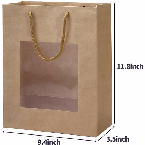 New Gold Logo Hot Foiled Stamping Black Matt Kraft Paper Bag with Cotton Rope Handles